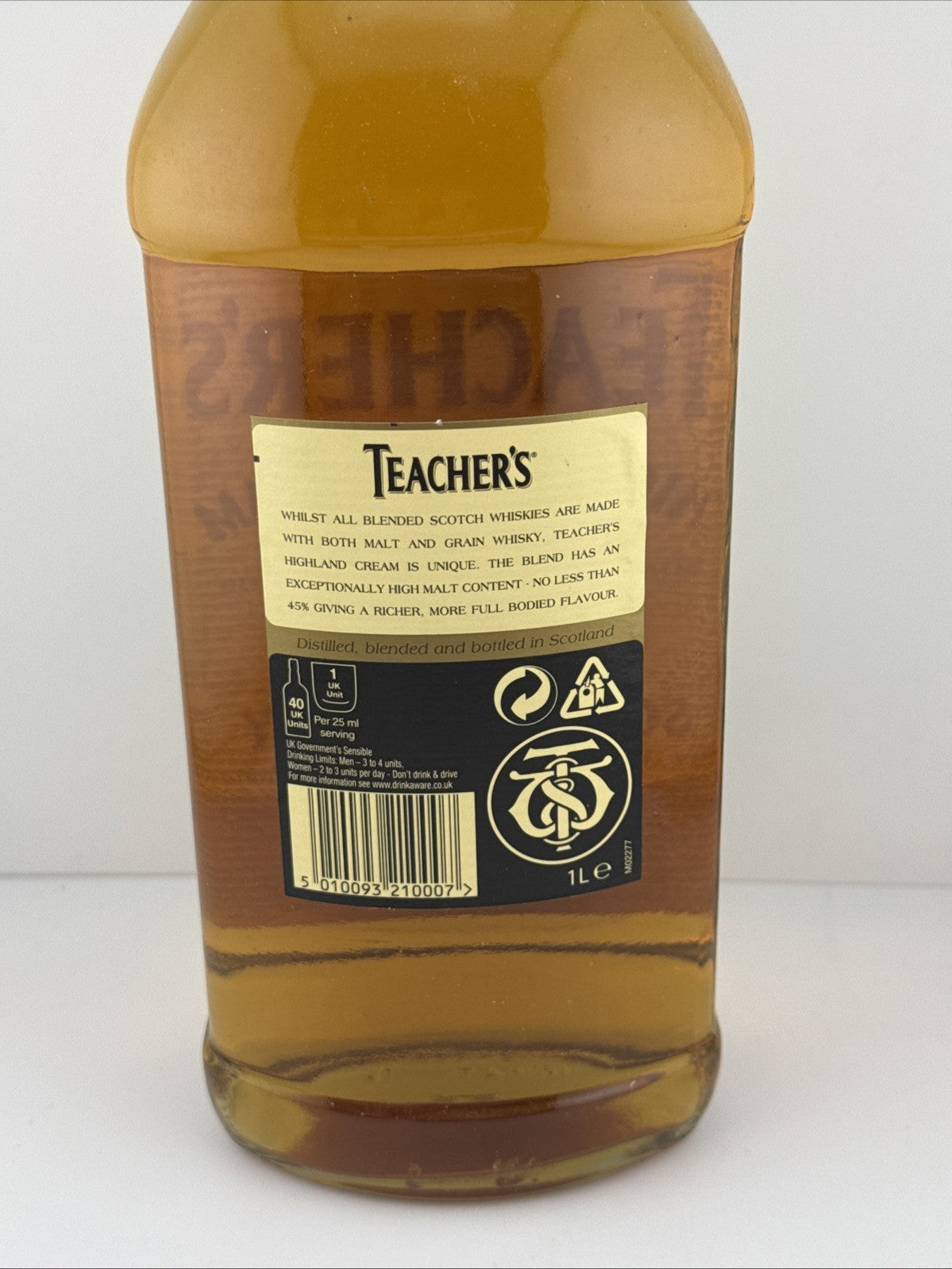 Teachers Highland Cream Whisky 1L Early 2000s Bottled