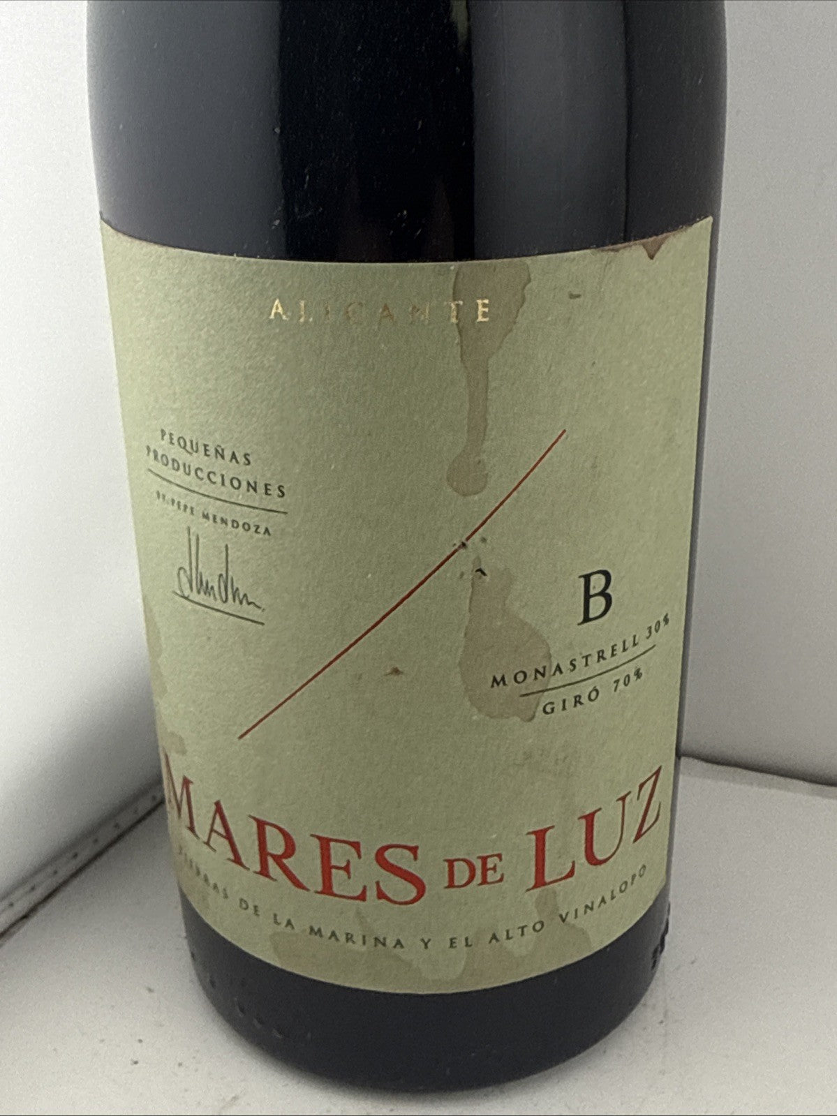 Pepe Mendoza Mares de Luz B 2023 Alicante Monastrell Giró Red Wine 750ml