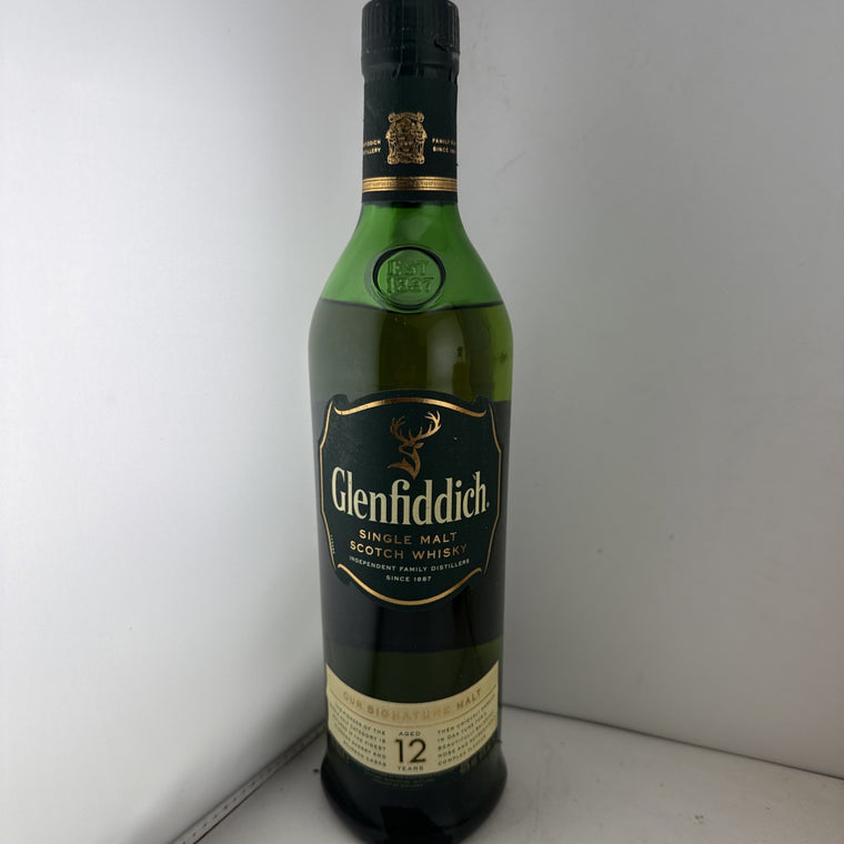 Glenfiddich 12 Year Old Single Malt Whisky 70cl 40% Older Bottle Low Level