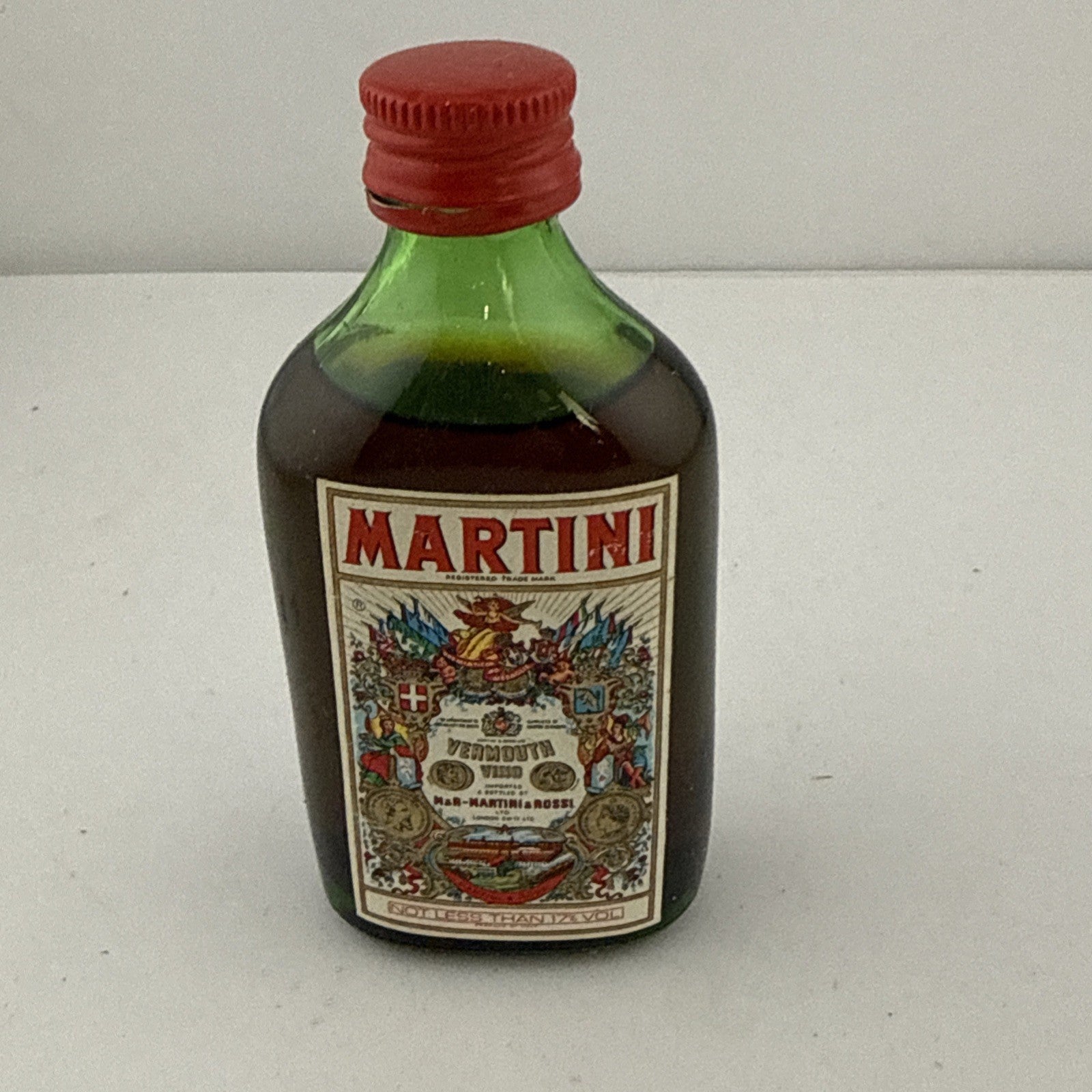 Vintage Martini Rosso Vermouth Miniature Bottle 1970s-80s