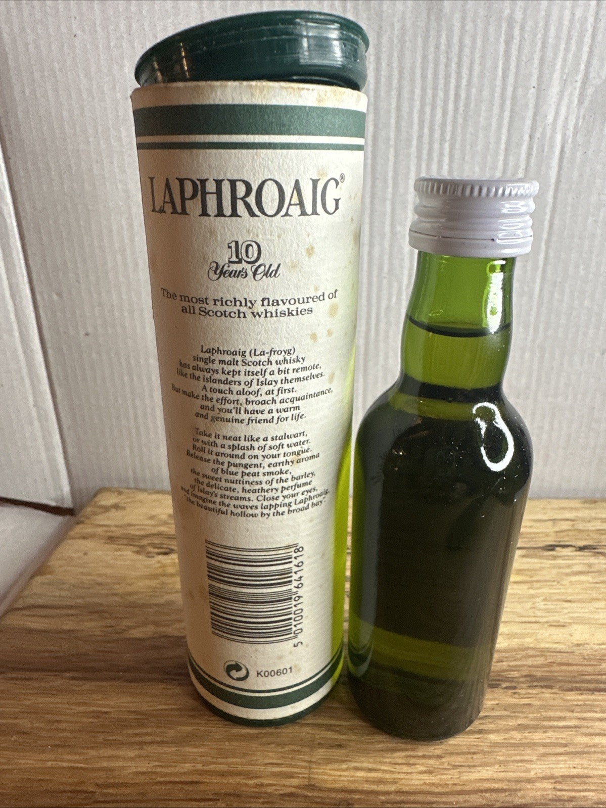 Laphroaig 10 Year Old Islay Single Malt Scotch Whisky Miniature Full