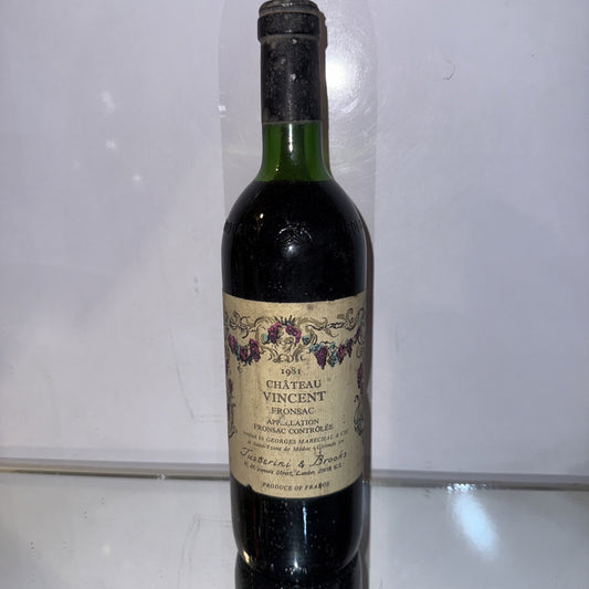 1981 Château Vincent from the Fronsac Bordeaux French Red