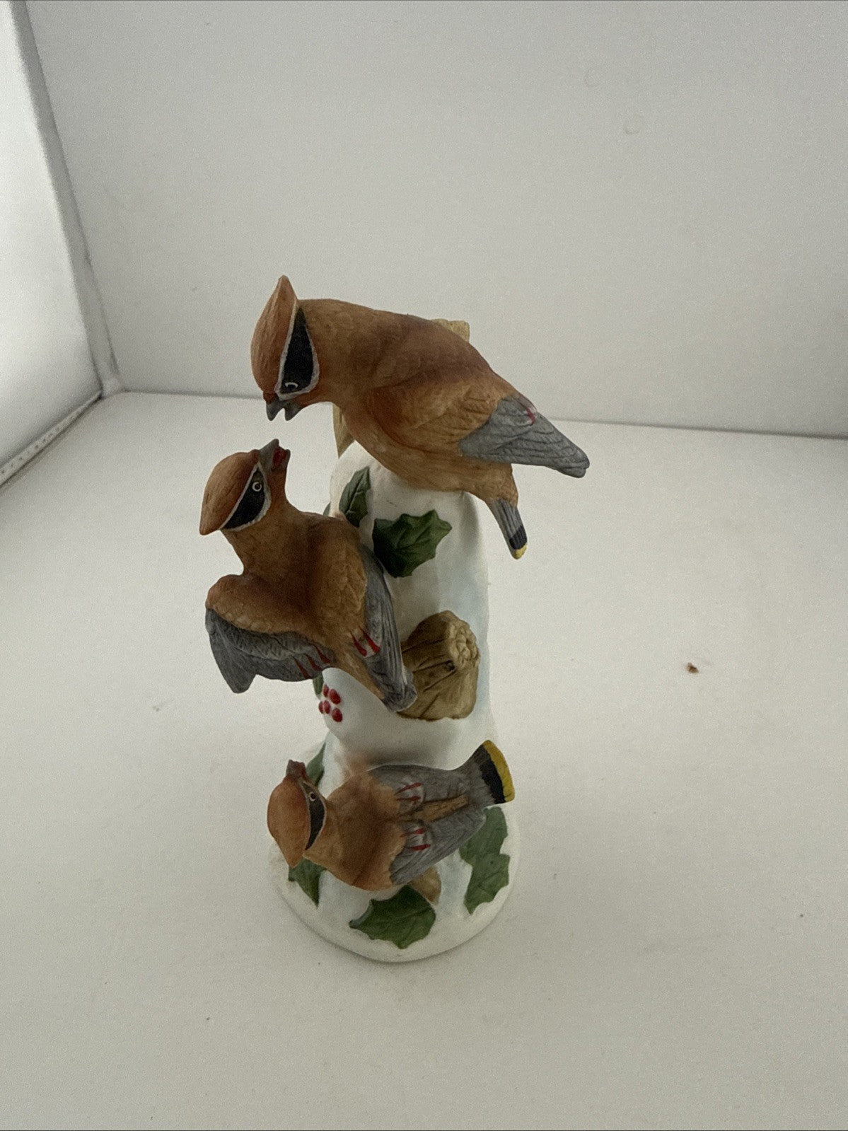 Vintage 1985 Ski Country Cedar Waxwings Ceramic Bird Decanter Figurine Empty