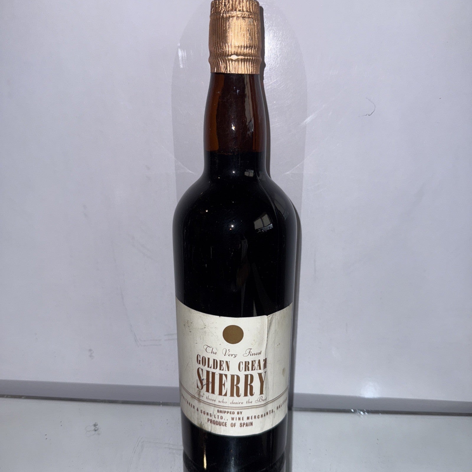 Whittaker & Sons Golden Cream Sherry Dated To Late 1960s Early 70s