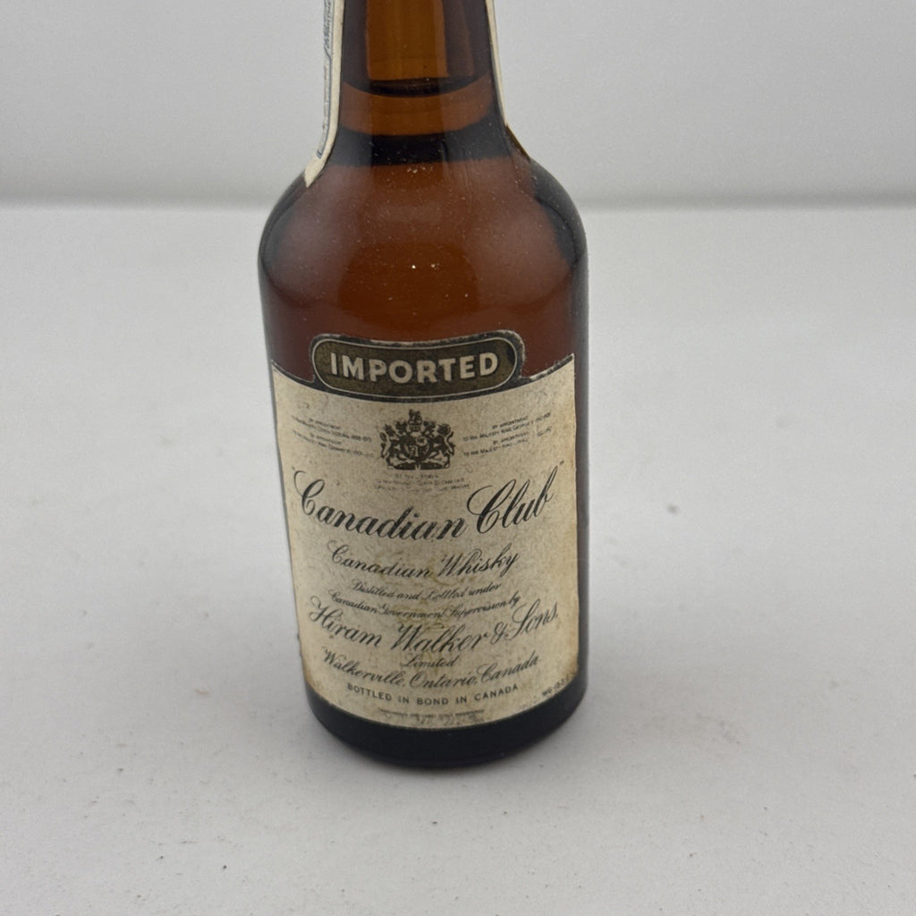 1960s Canadian Club Whisky Miniature Imported Hiram Walker Full
