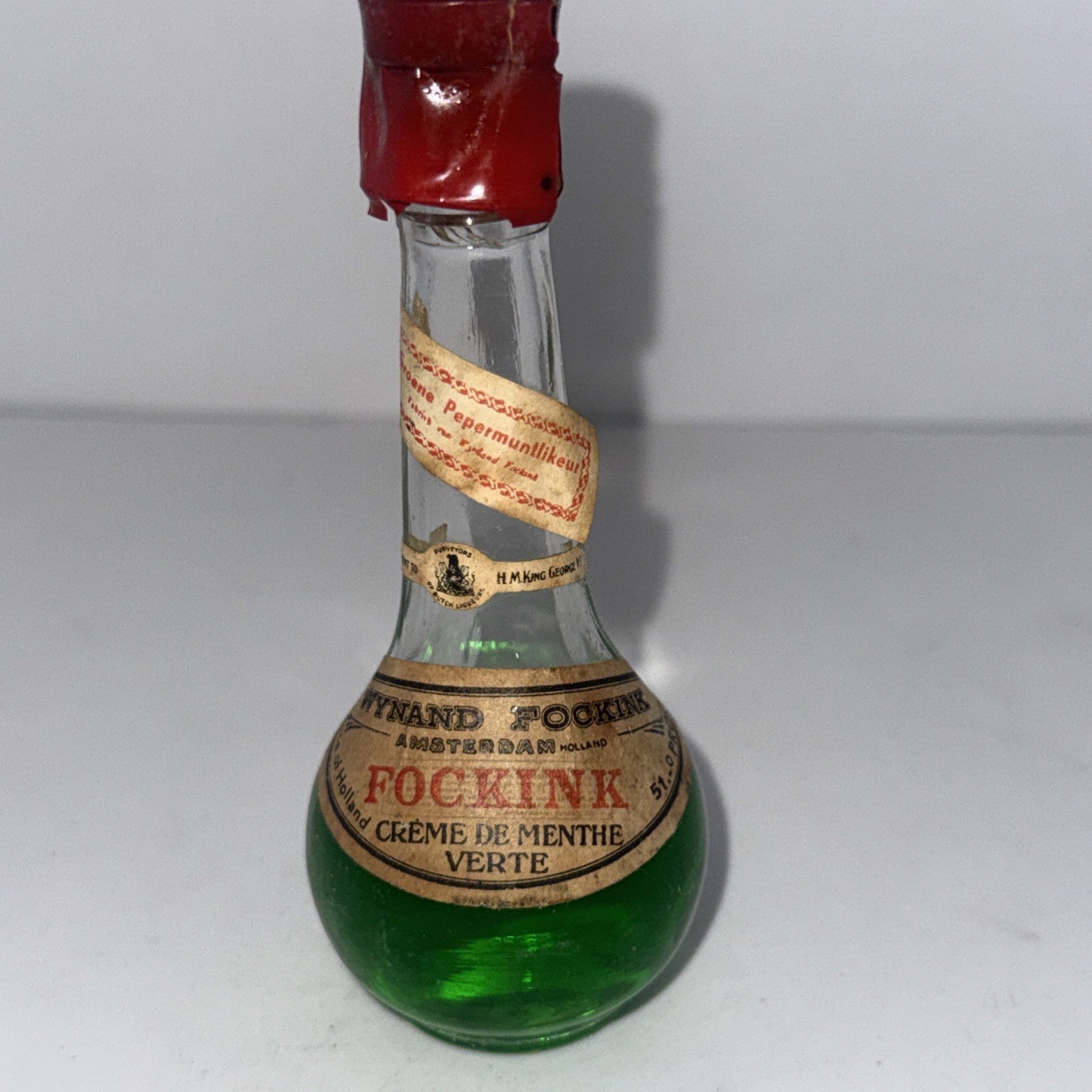 Vintage Wynand Fockink Crème de Menthe Verte Miniature c1950 Dutch Liqueur