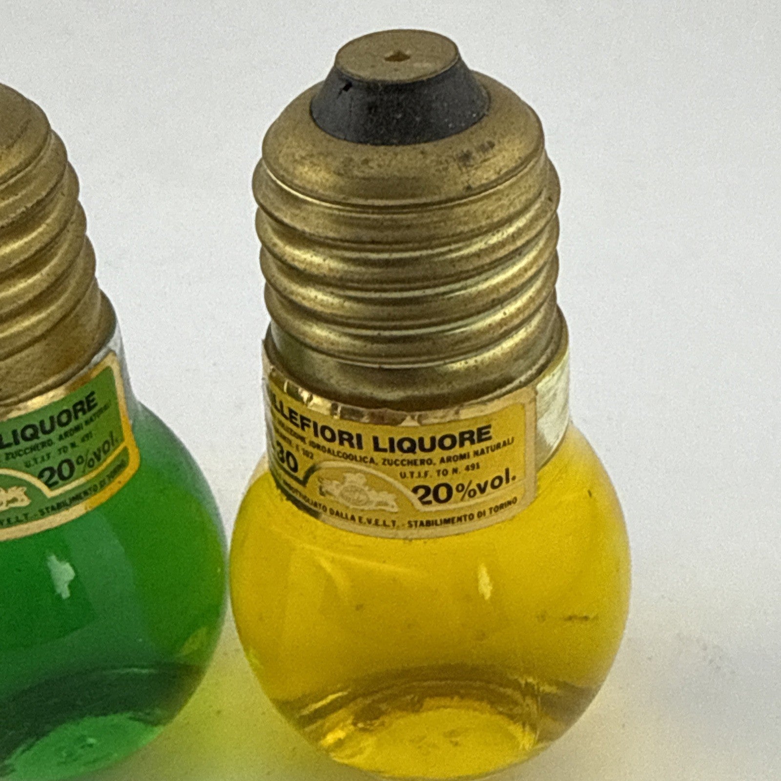 Vintage Italian Lightbulb Liqueur Minis Clementine Peppermint 30ml