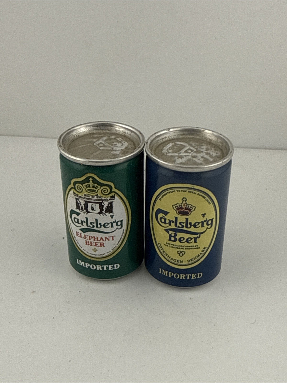 Vintage Carlsberg Mini Beer Cans Elephant Beer & Imported Denmark x2