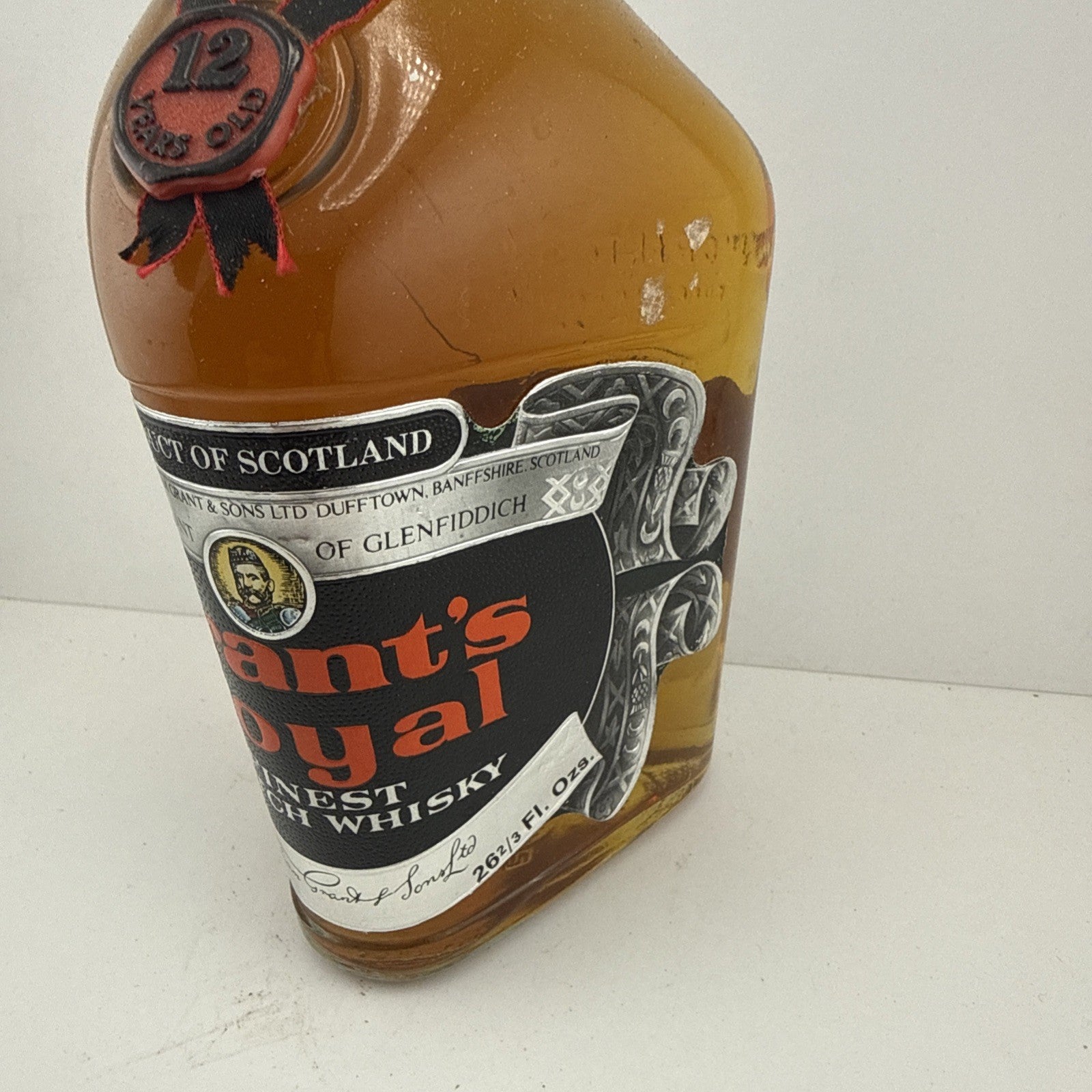 Grant’s Royal 12 Year Old Scotch Whisky 70 Proof Vintage Bottle Late c.1960s
