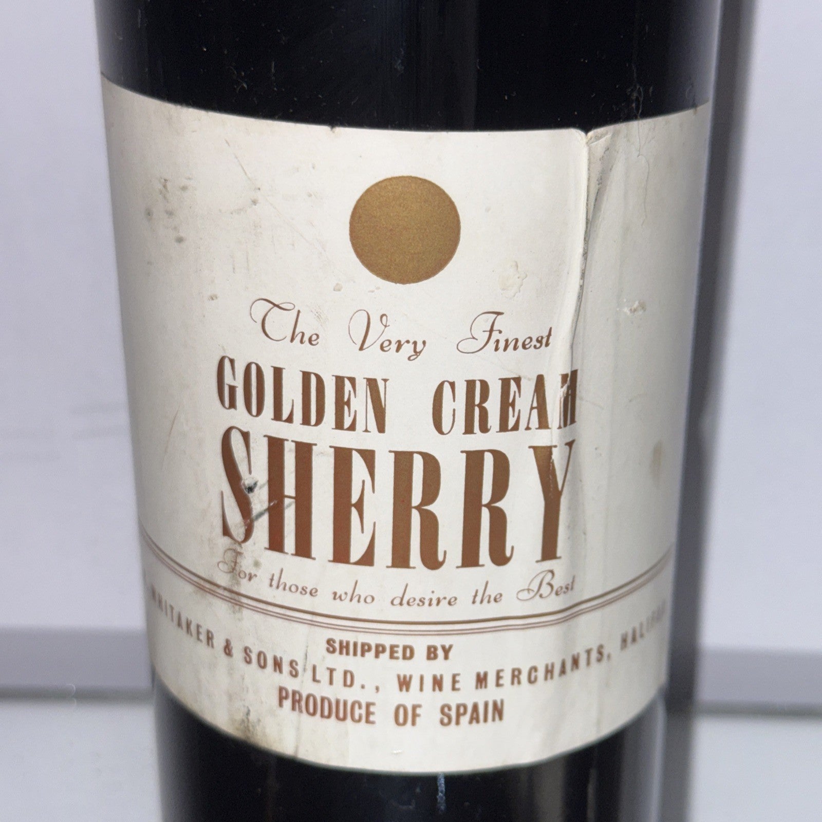 Whittaker & Sons Golden Cream Sherry Dated To Late 1960s Early 70s