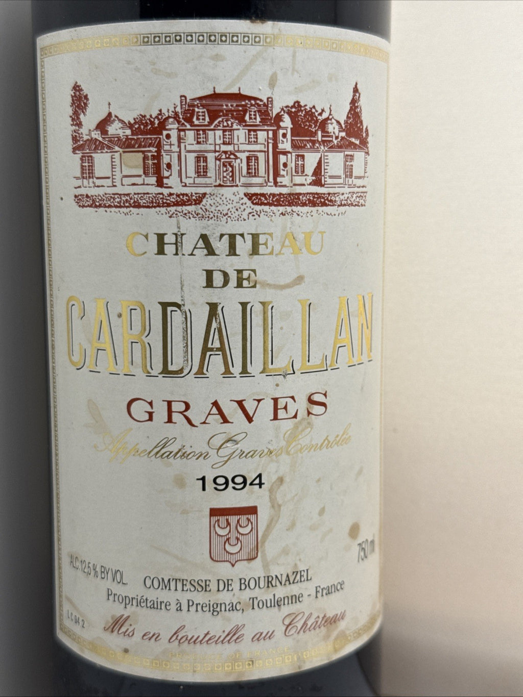 Château de Cardaillan 1994 Graves, Bordeaux, 75cl, 12.5% ABV.