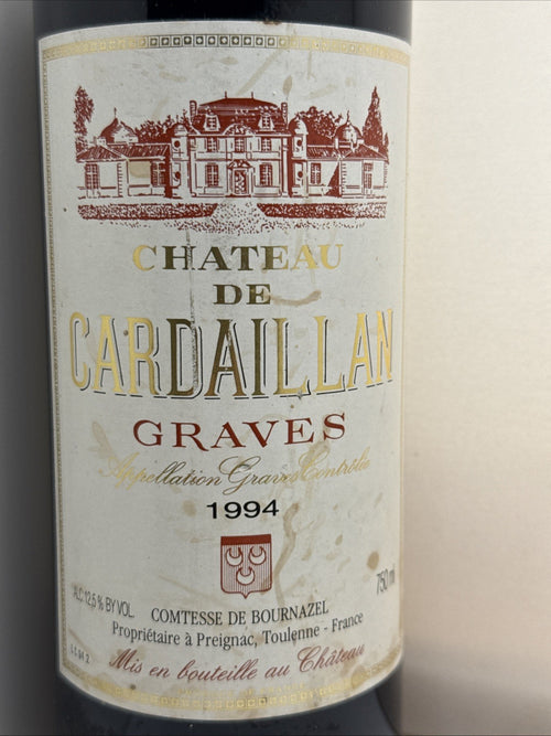 Château de Cardaillan 1994 Graves, Bordeaux, 75cl, 12.5% ABV.