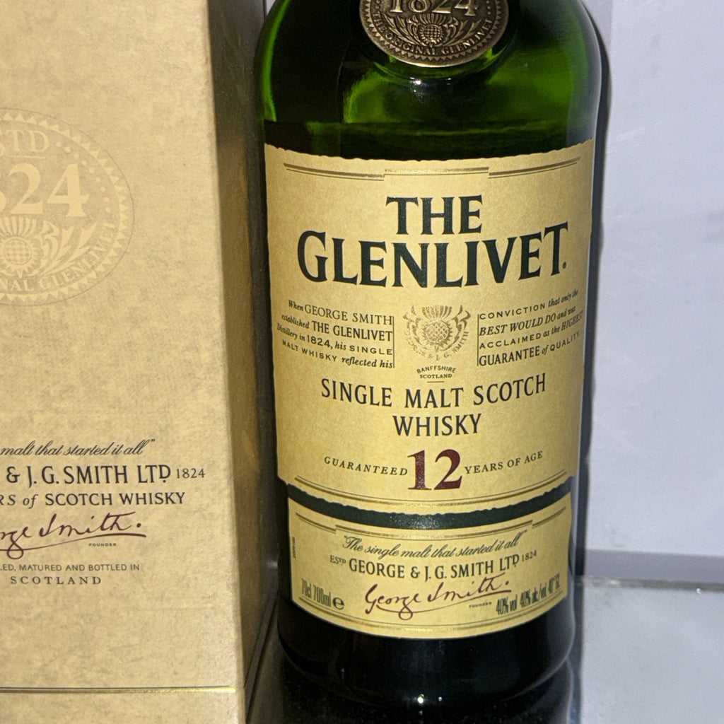 Glenlivet 12 Year Old Highland Malt Whisky 750ml Dated To Early 2000s
