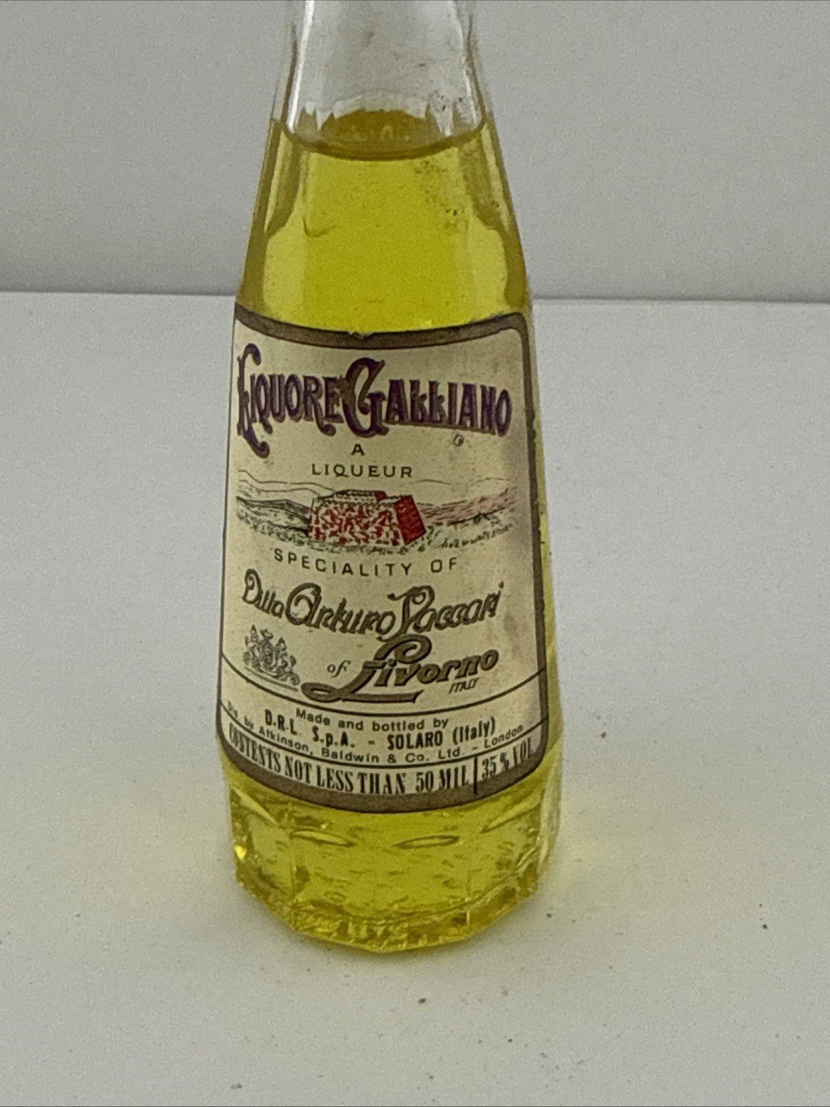 Vintage Galliano Miniature 50ml 35% Italian Liqueur 1970s