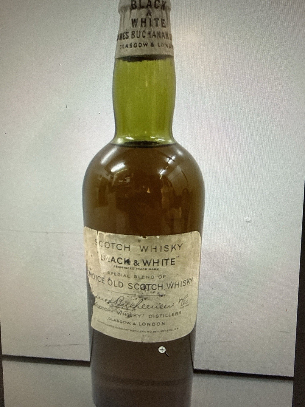 James Buchanan And Co "Black And White " Whisky From Pre War Era 30s/40s Full