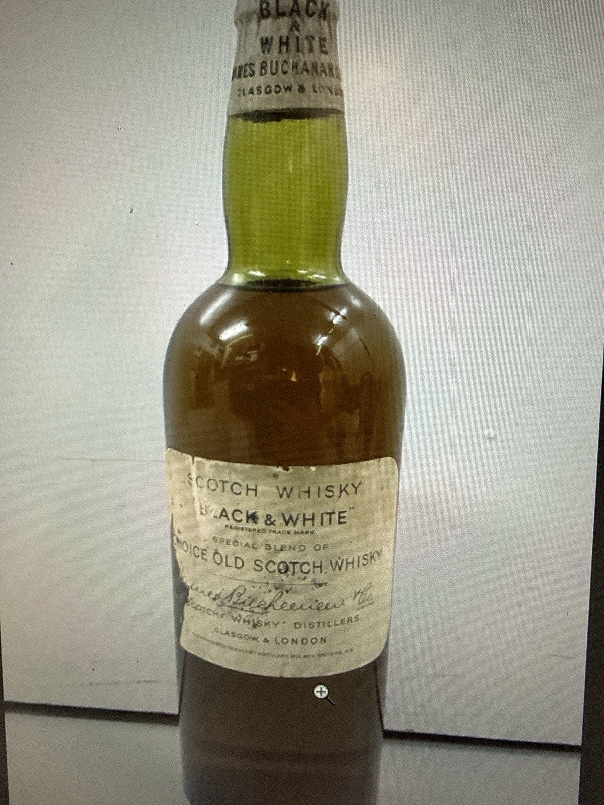 James Buchanan And Co "Black And White " Whisky From Pre War Era 30s/40s Full