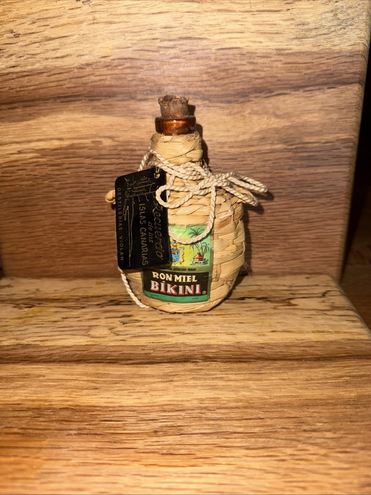 1970s  Ron Miel Bikini Honey Rum Miniature Vintage Empty