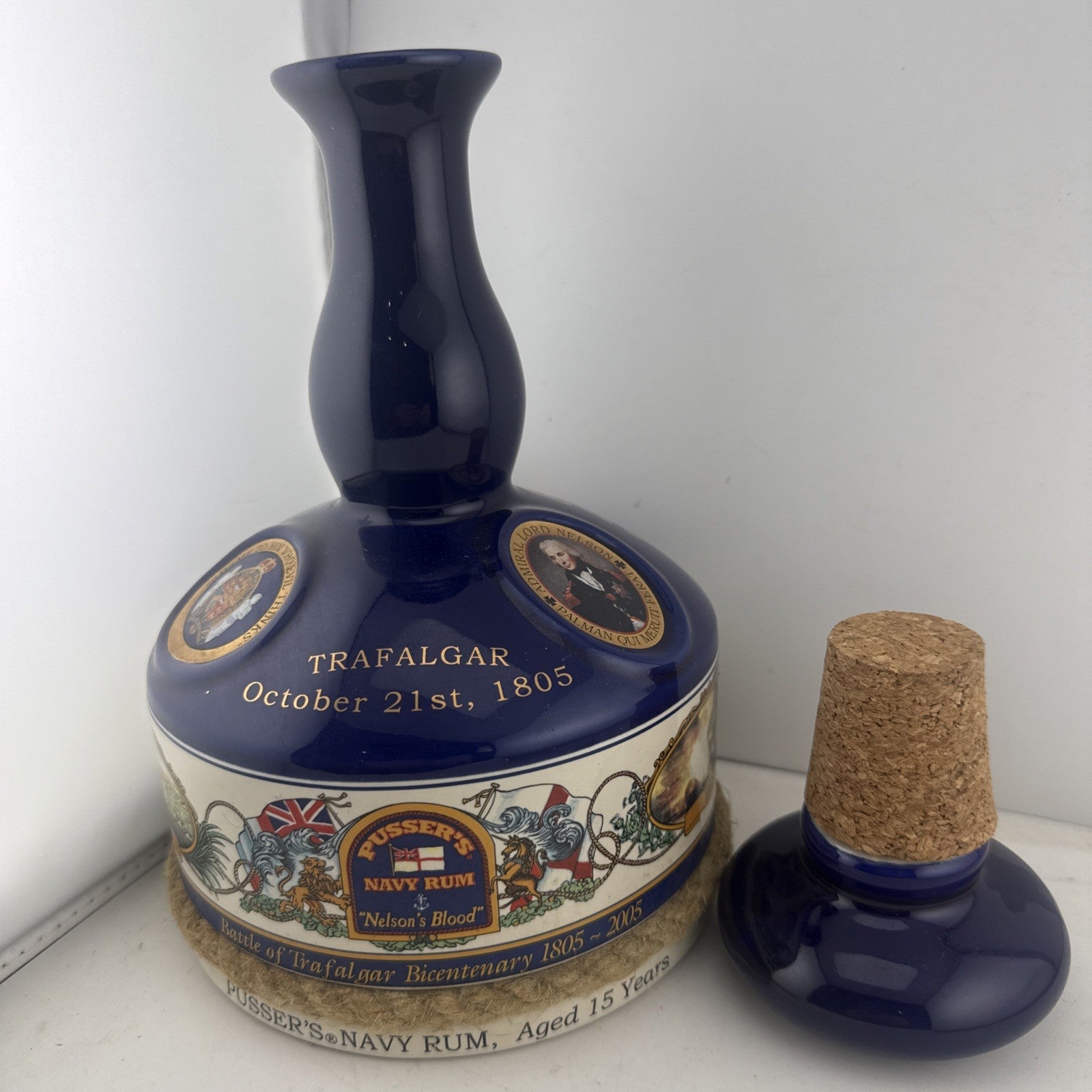Pusser’s Navy Rum Trafalgar Bicentenary 2005 15 Year Ceramic Decanter 1L Full