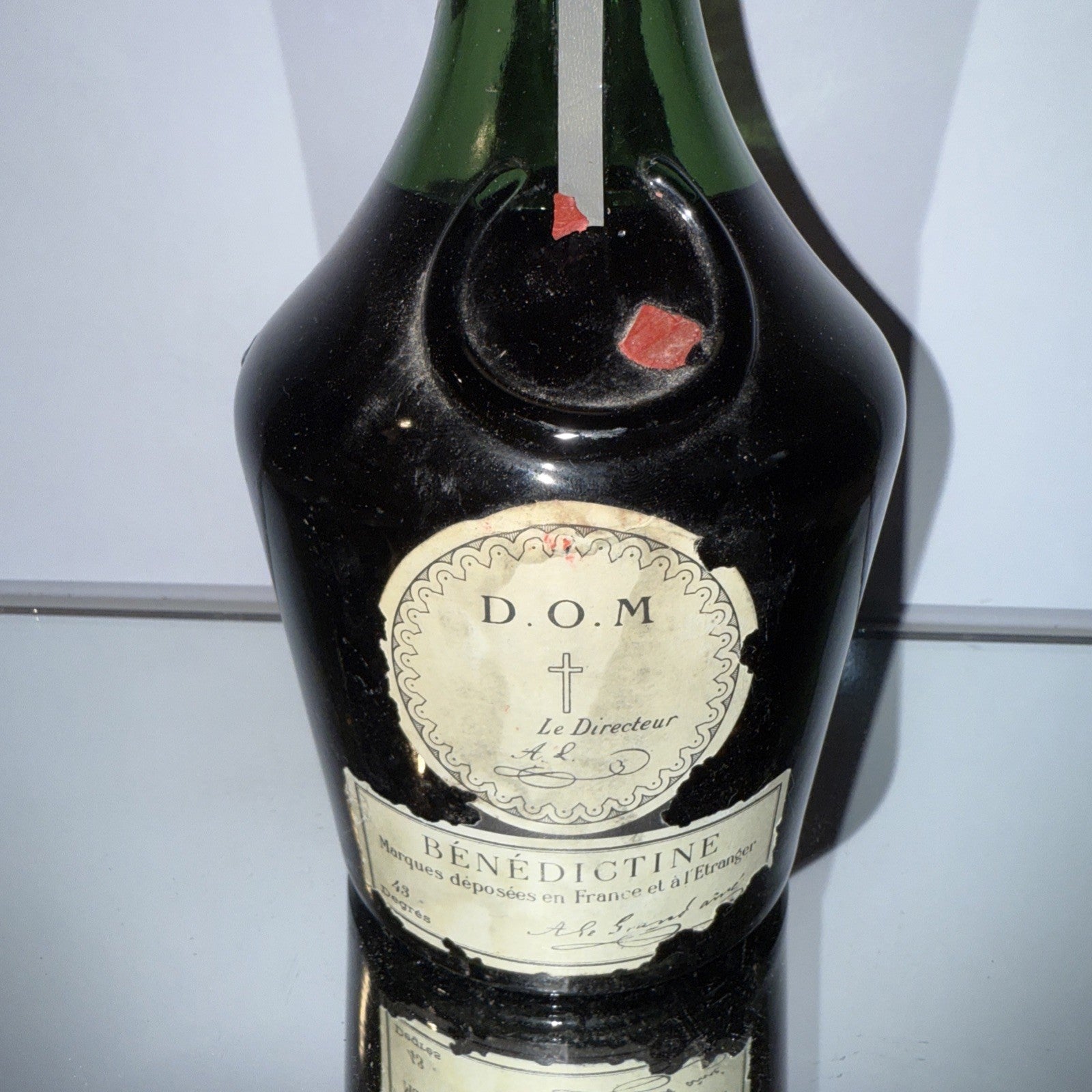 Dom Benedictine 70cl Bottle 43 % pre 1978 bottling Label In Poor Condition