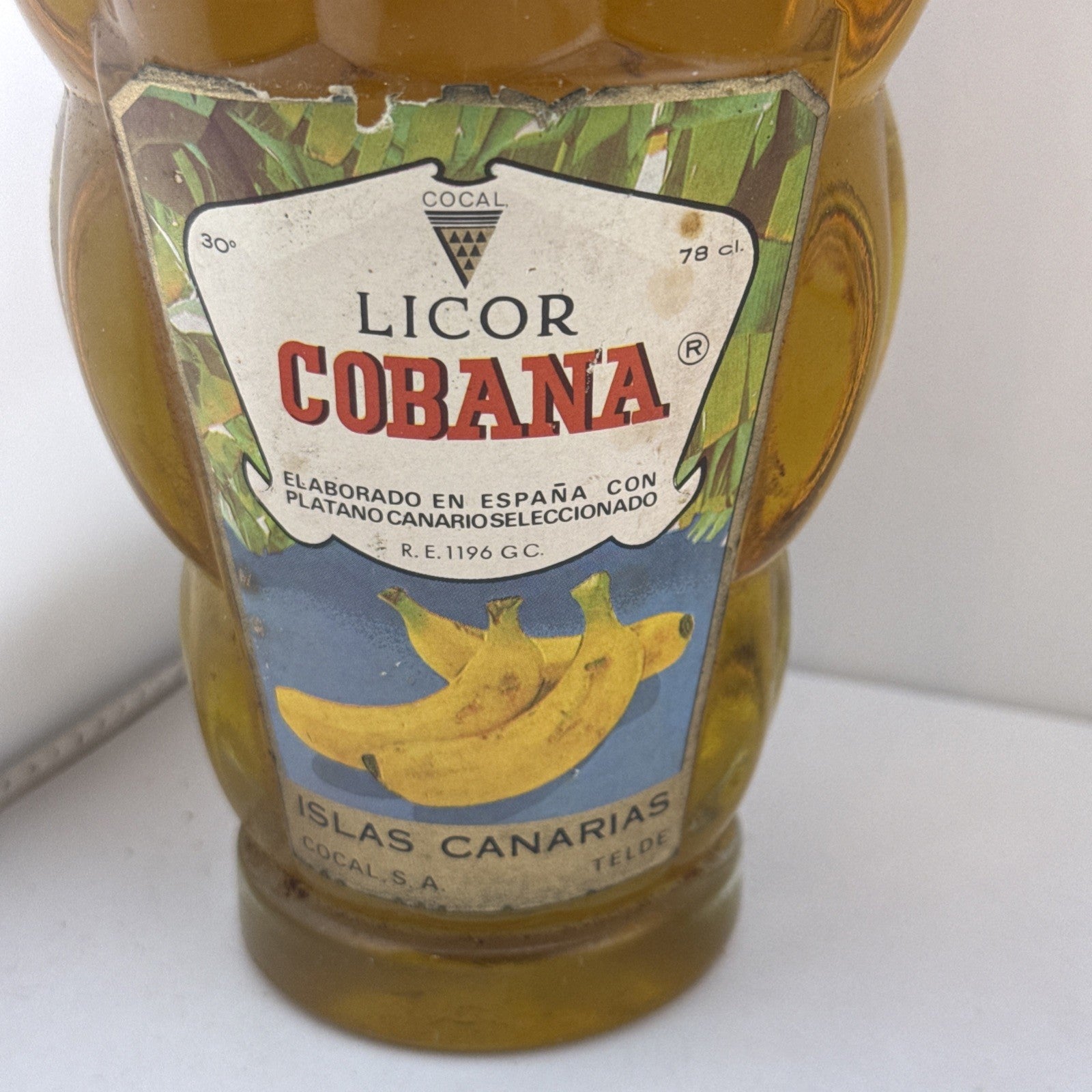 Vintage Licor Cobana Cocal Banana Liqueur 78cl 30% Canary Islands