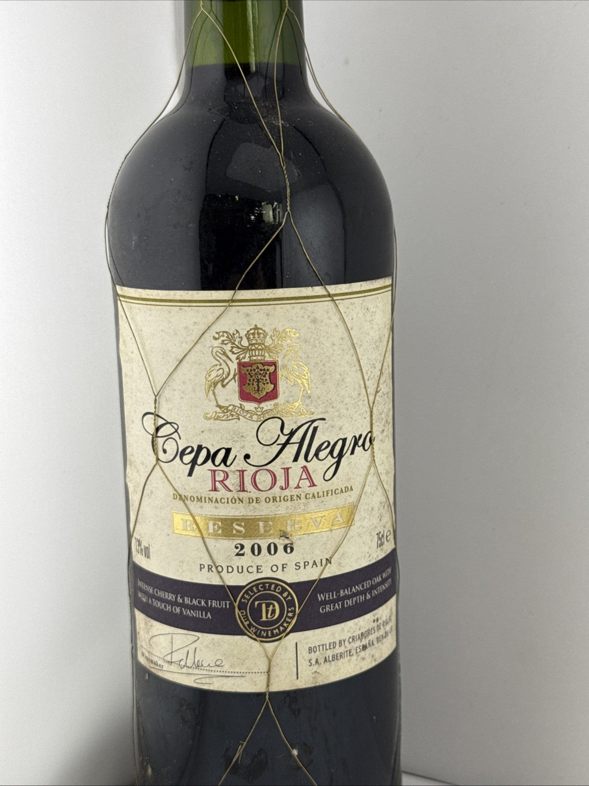 Cepa Alegra Rioja Reserva 2006 Mature Spanish Red Wine 75cl