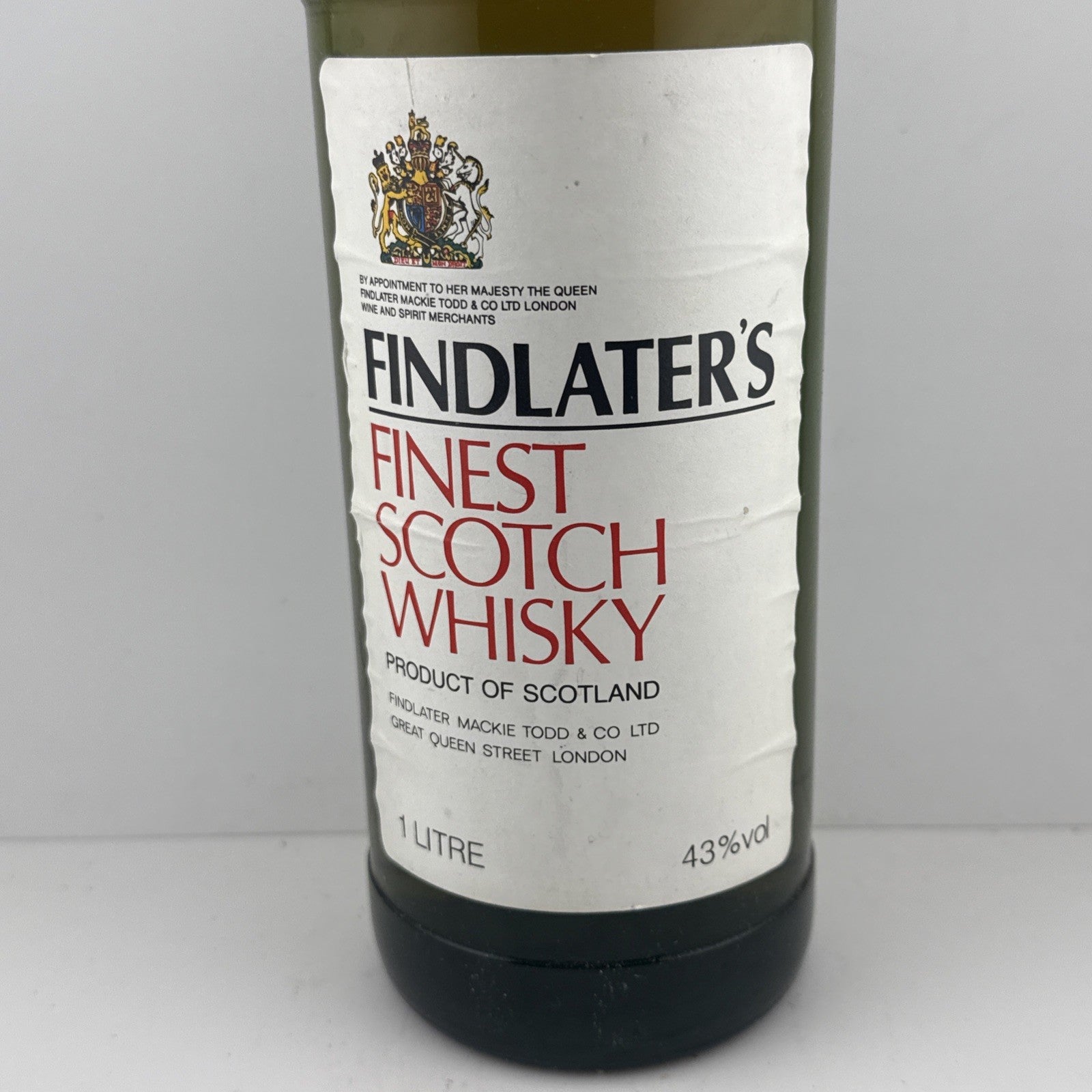 Findlater’s Finest Scotch Whisky 1 Litre 43% Vintage Bottle c.1980s