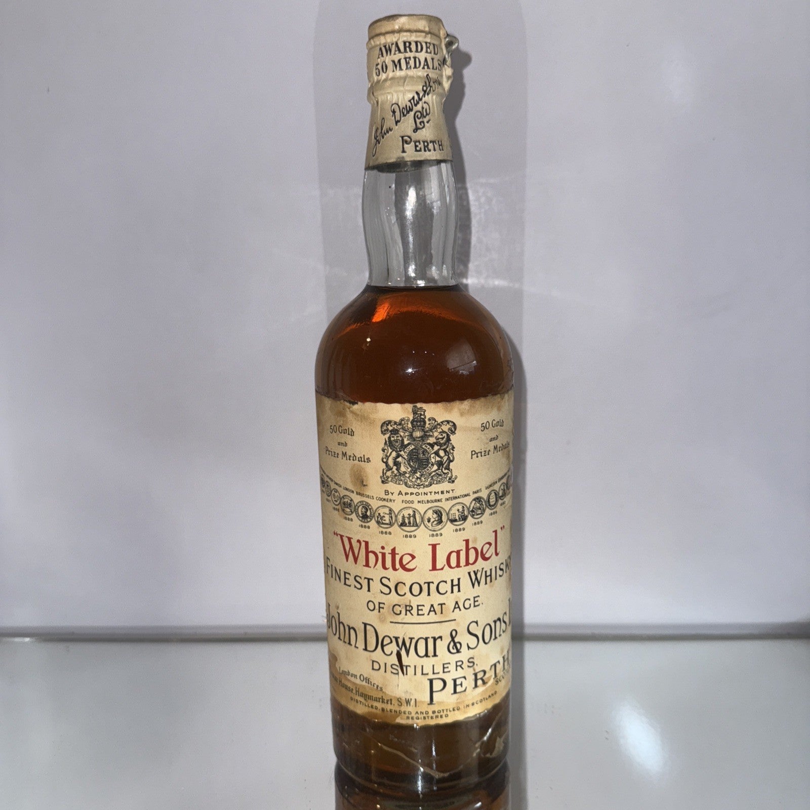 John Dewar & Sons “White Label” Blended Scotch Whisky Bottles Nov 1934