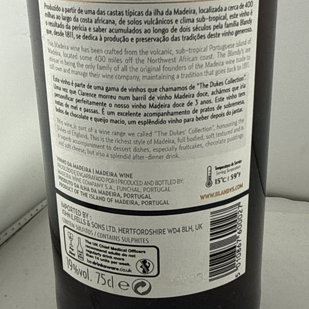 Blandy’s Duke of Clarence Madeira 75cl 19% Sweet Madeira Wine