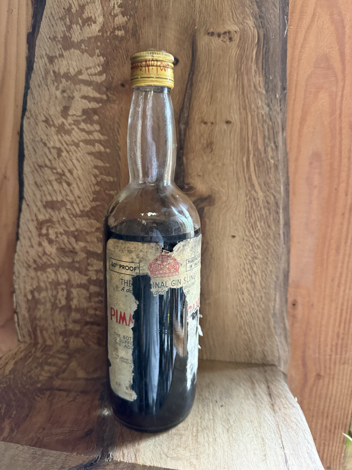 1970's Pimms No 1 The Original Gin Sling (1970's) Label Tatty But Unopened