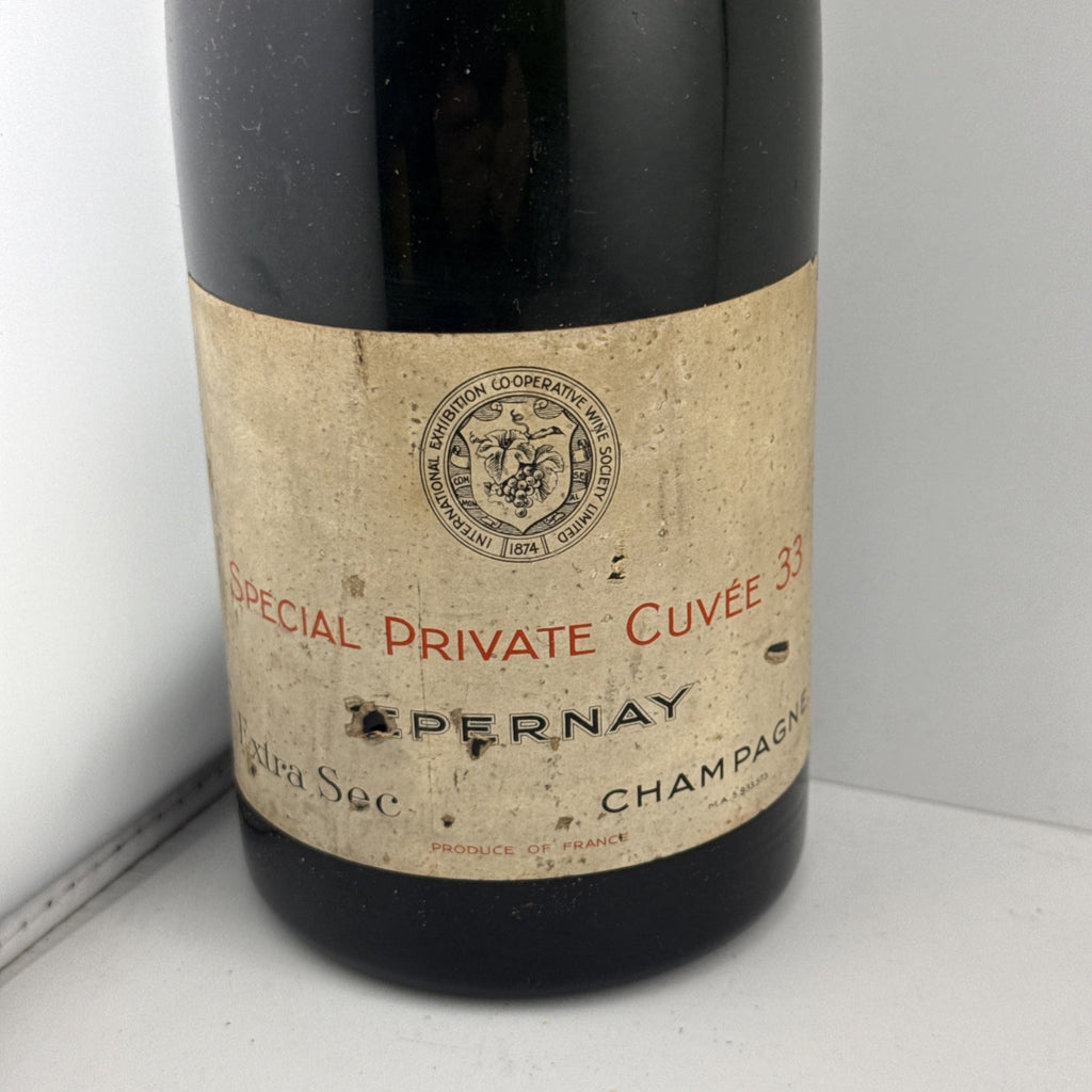 Vintage Champagne Special Private Cuvee 33 Epernay Extra Sec C.1940s