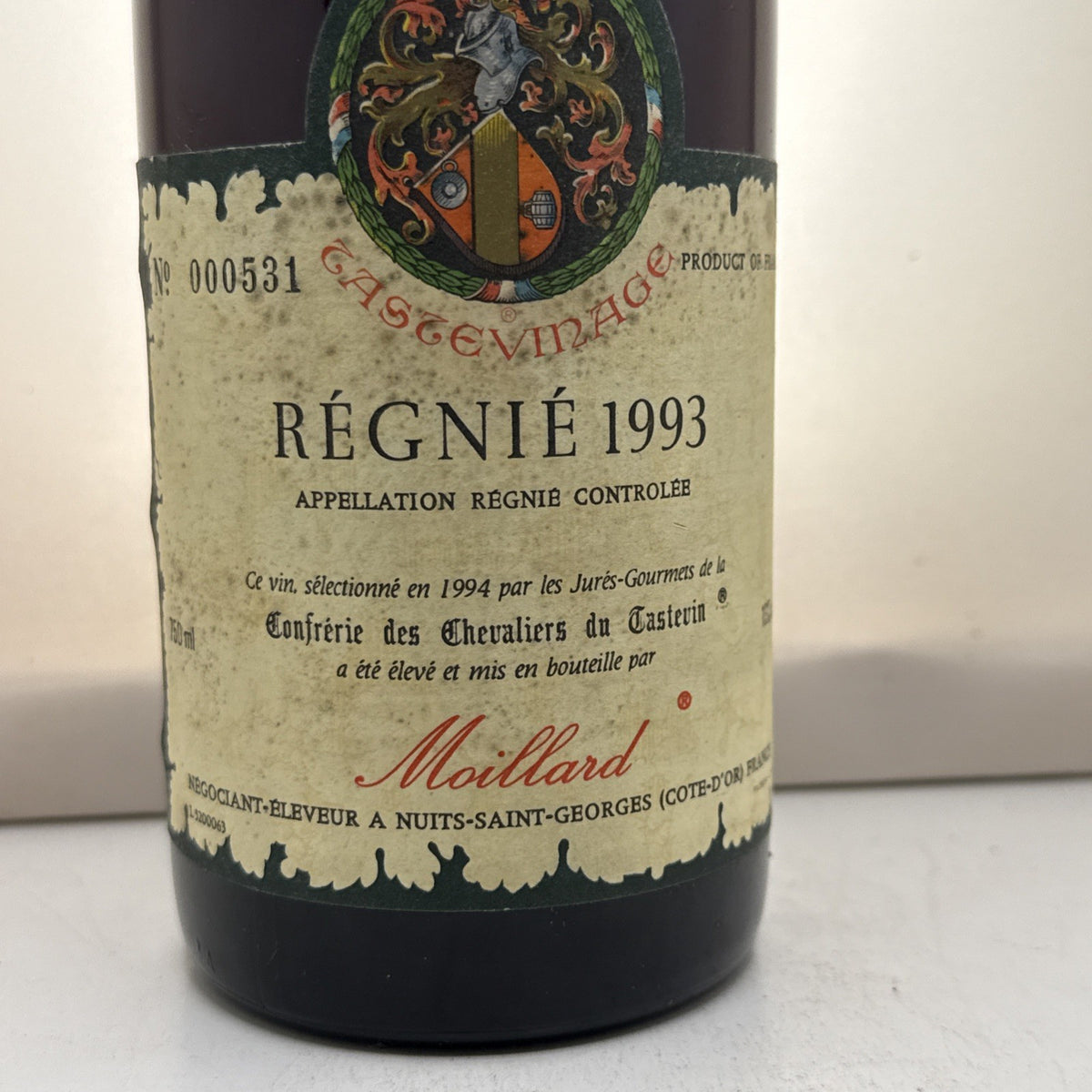 Regnie 1993 33yo Beaujolais Cru Moillard — Tastévinage — Numbered #000531