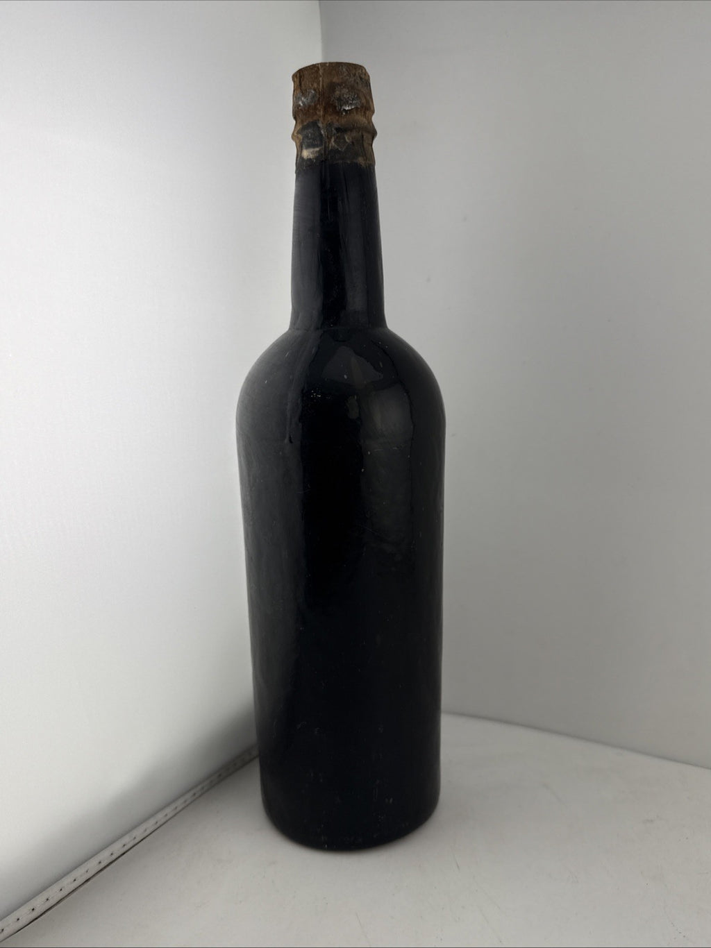 Antique c1900 Sherry Bottle Wax Seal Cork Stamped SHERRY Hand Blown Likely Good!