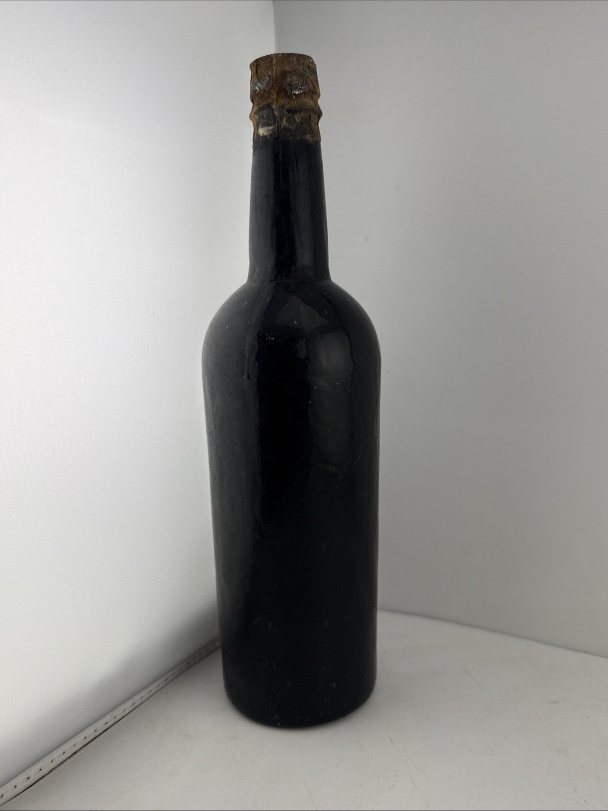 Antique c1900 Sherry Bottle Wax Seal Cork Stamped SHERRY Hand Blown Likely Good!