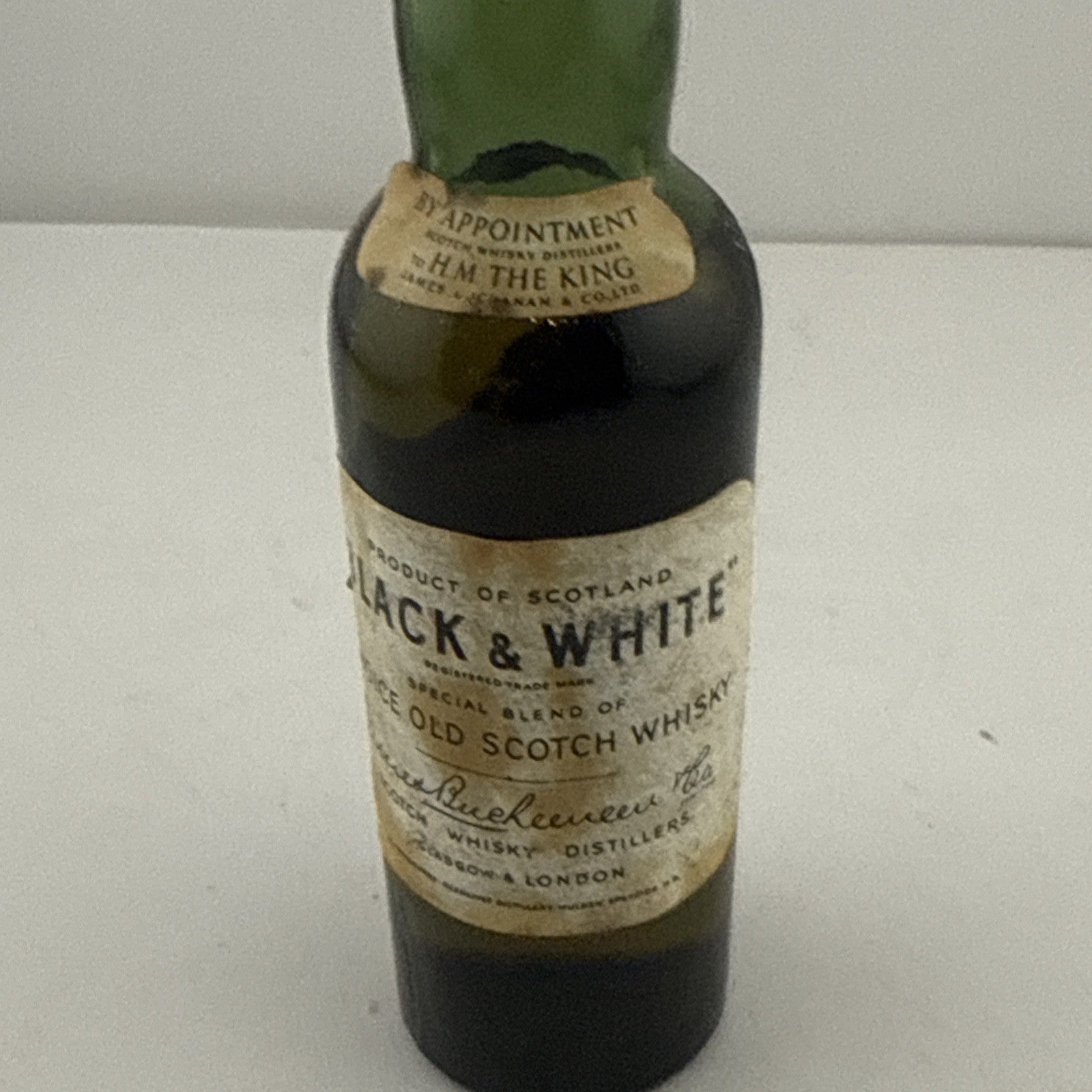 1930s/40s Black & White Scotch Whisky Miniature Buchanan Full