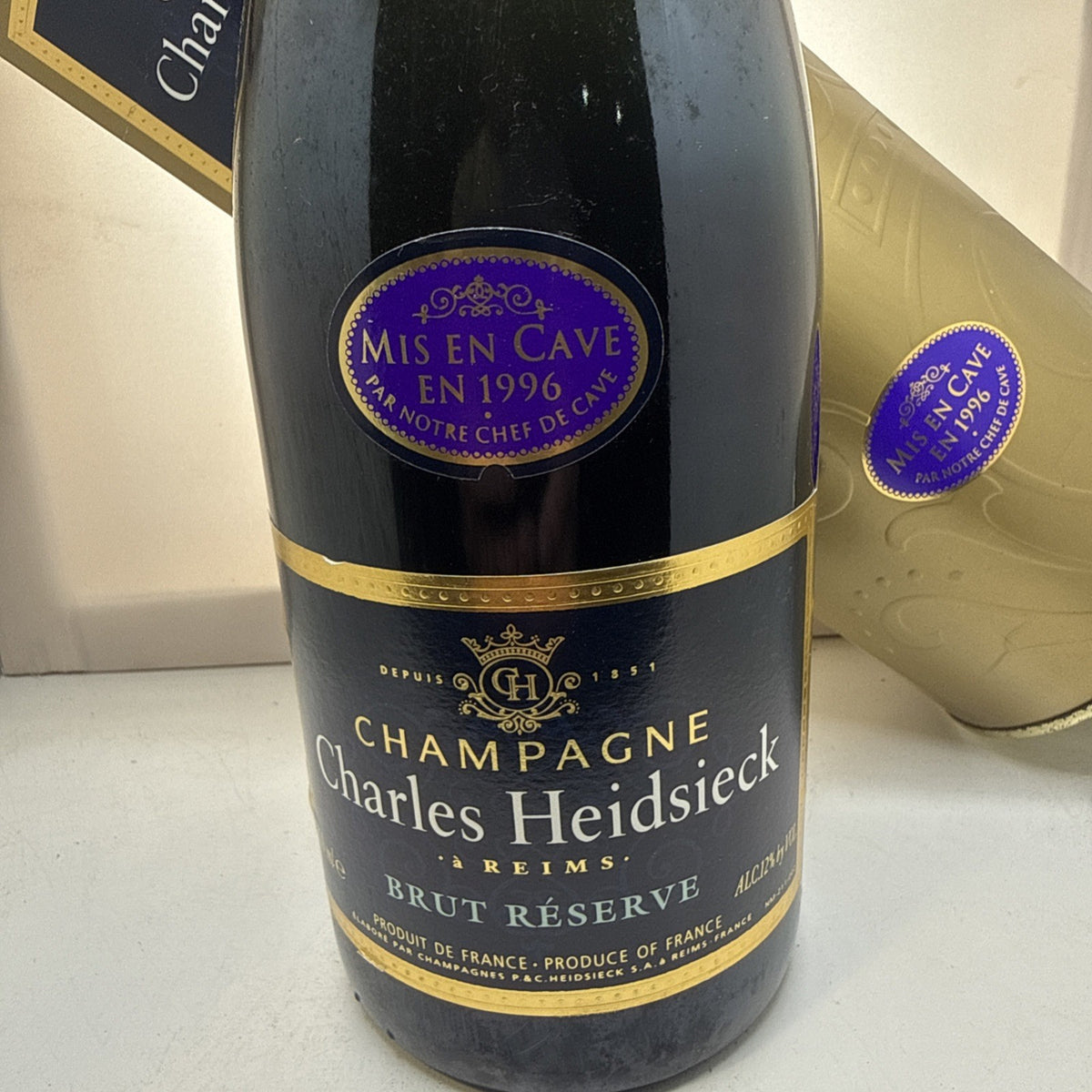 Charles Heidsieck Brut Reserve — Mis en Cave 1996 — Cellared — Tube — Mature