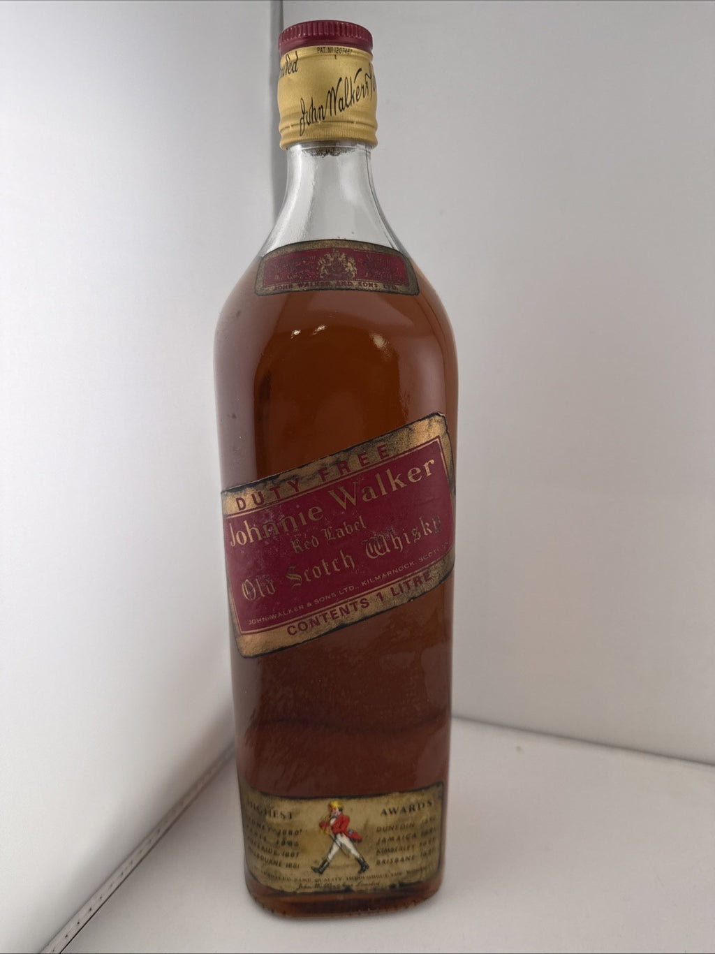 Vintage Johnnie Walker Red Label 1L Duty Free Scotch Whisky 1970s