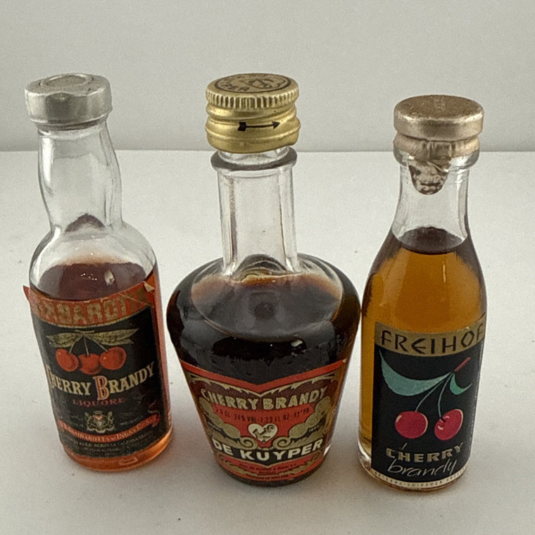 Vintage 1970s Cherry Brandy Miniatures De Kuyper Freihof 5cl Set