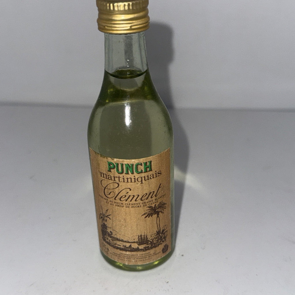 Vintage Rhum Clément Punch Martiniquais Miniature Rum Bottle Full 1980s
