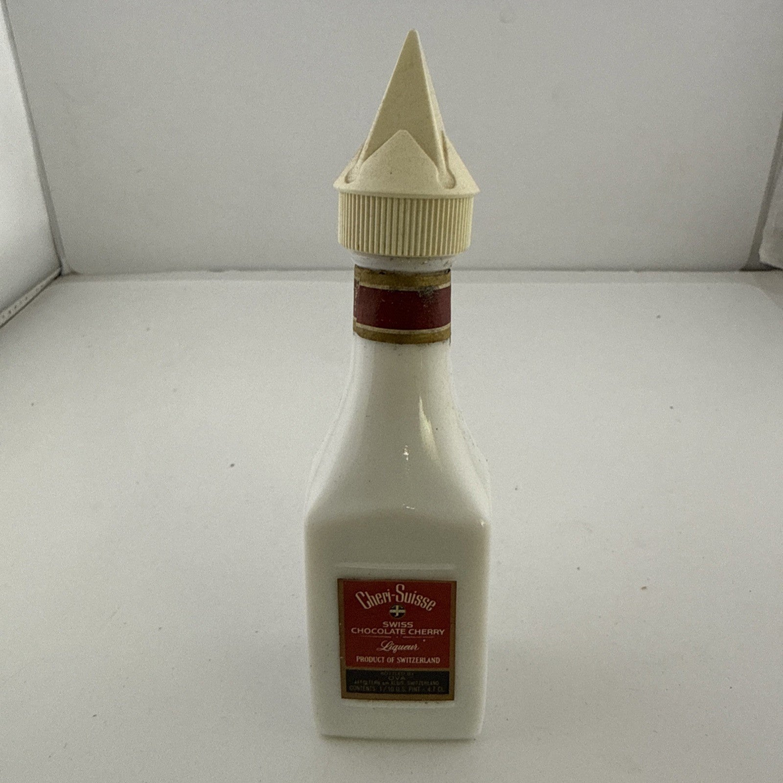 Vintage Cheri Suisse Chocolate Cherry Liqueur Mini Ceramic Bottle 1980s