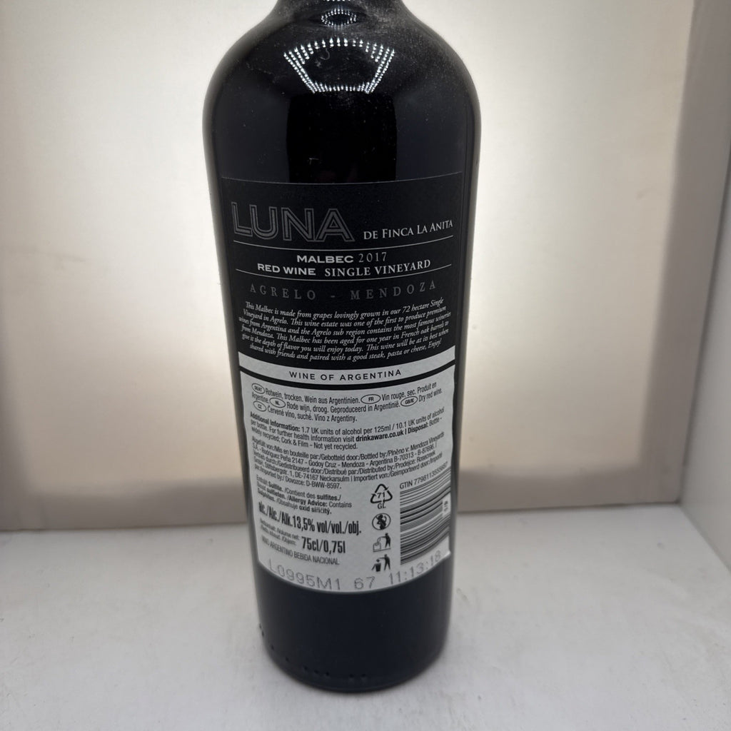 Luna de Finca La Anita Malbec 2017 · Mendoza Argentina · 9yo · Single Vineyard
