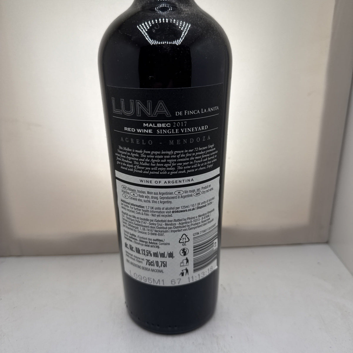 Luna de Finca La Anita Malbec 2017 · Mendoza Argentina · 9yo · Single Vineyard