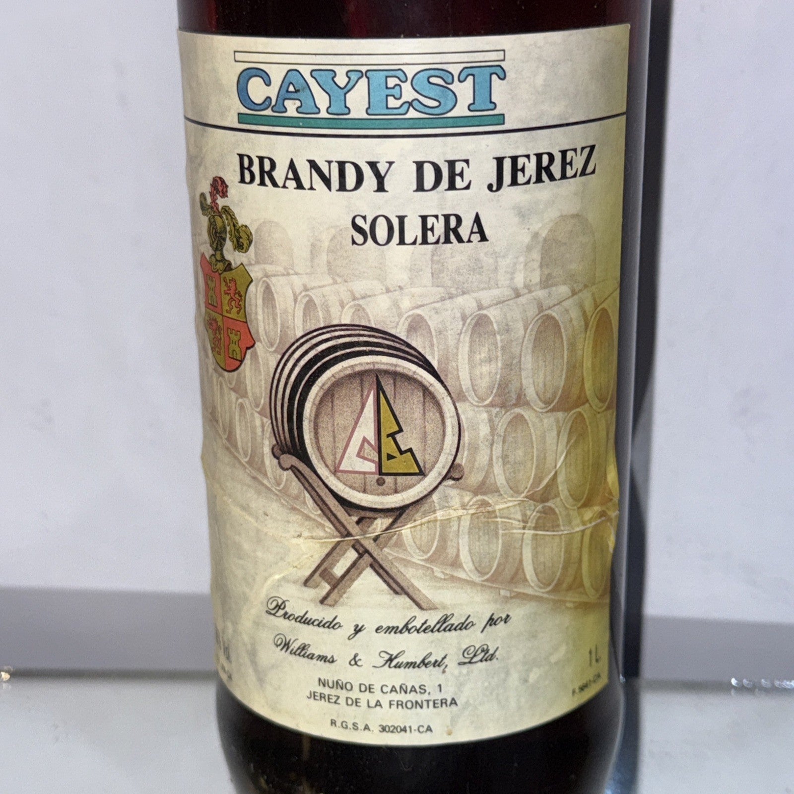 Williams & Humbert Cayetana Brandy de Jerez Solera (1L, 36% ABV) 1970s Bottled