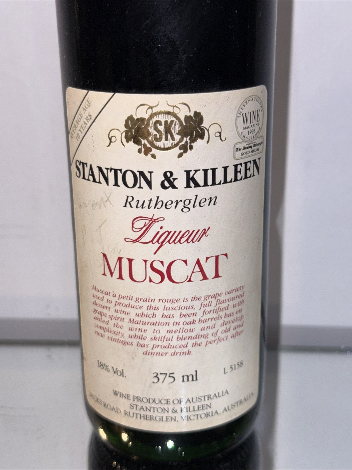 Stanton & Killeen Rutherglen Liqueur Muscat 1993 375ml