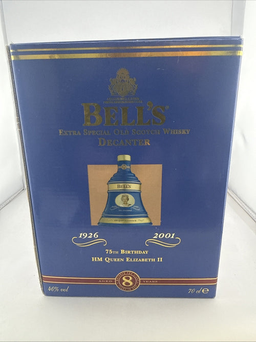 Bell’s Queens 75th Birthday 2001 Decanter Scotch Whisky Boxed