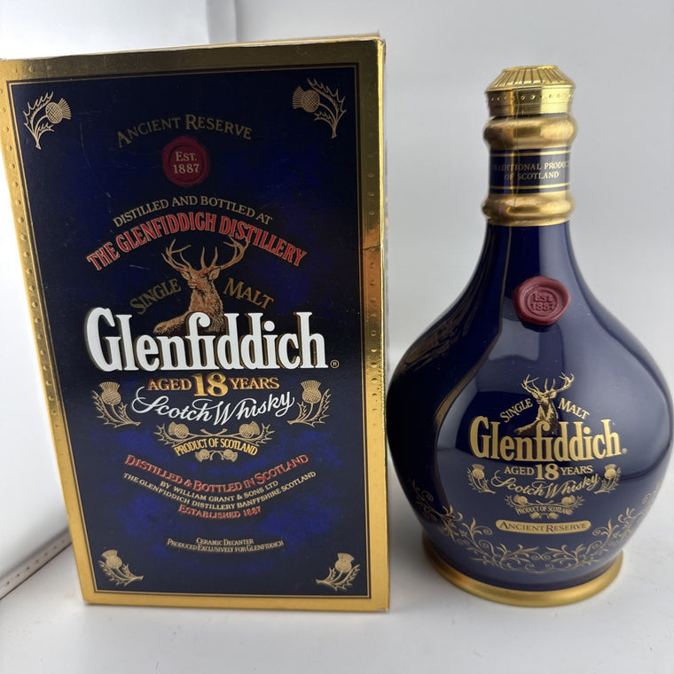 Glenfiddich 1995 18 year old Single  malt  Ancient Reserve decanter full