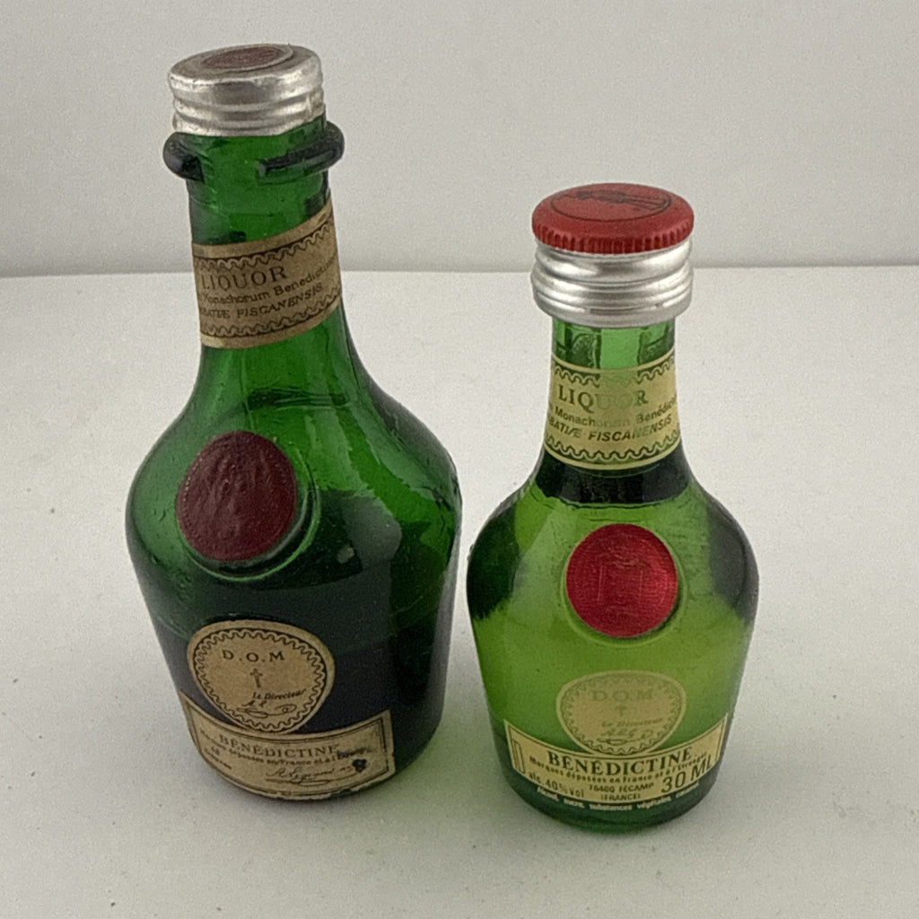 Vintage Benedictine D.O.M Liqueur Miniatures Pair 1960s/70s