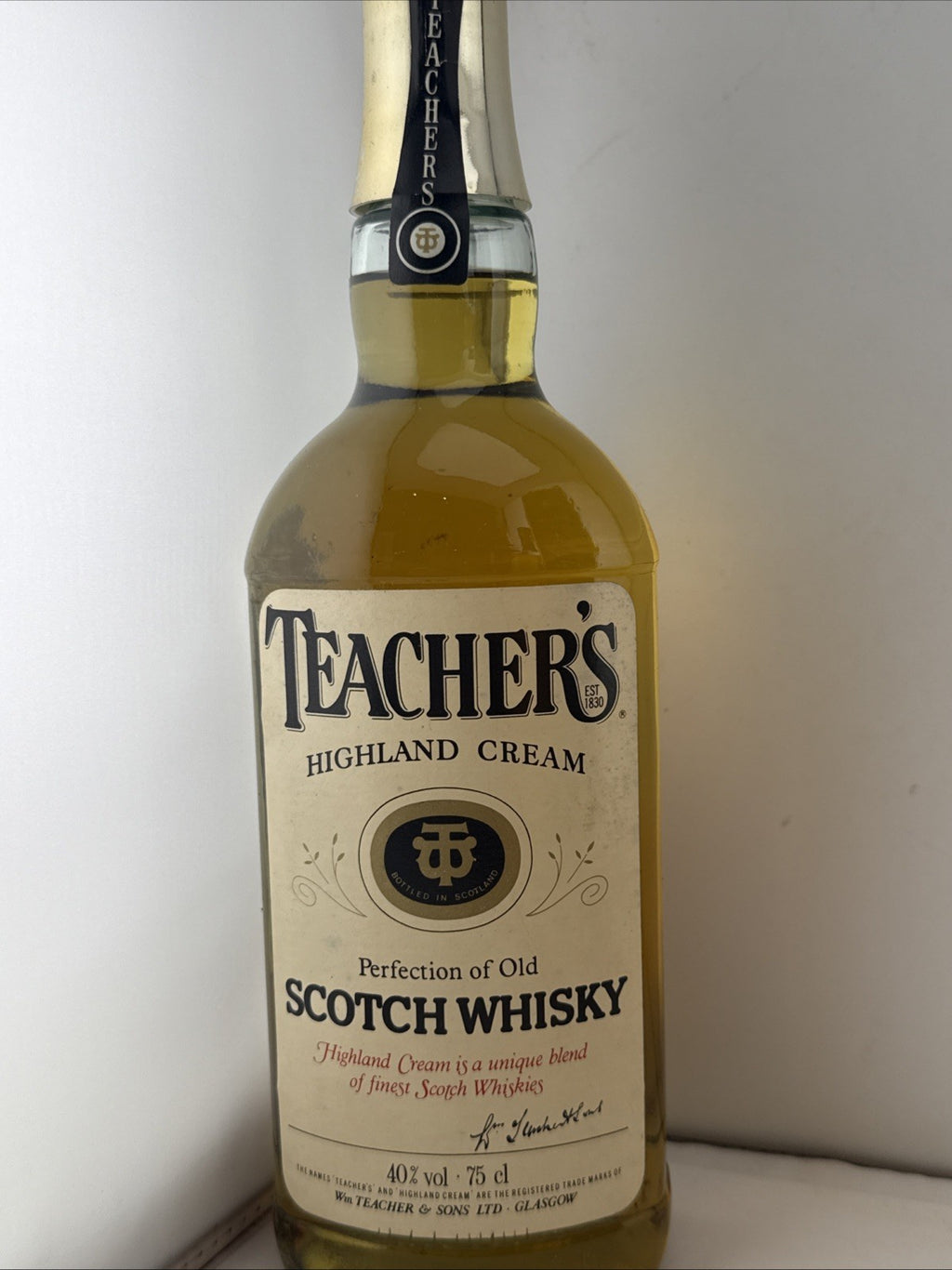 Teacher’s Highland Cream Scotch Whisky 75cl 40% Vintage 1980s