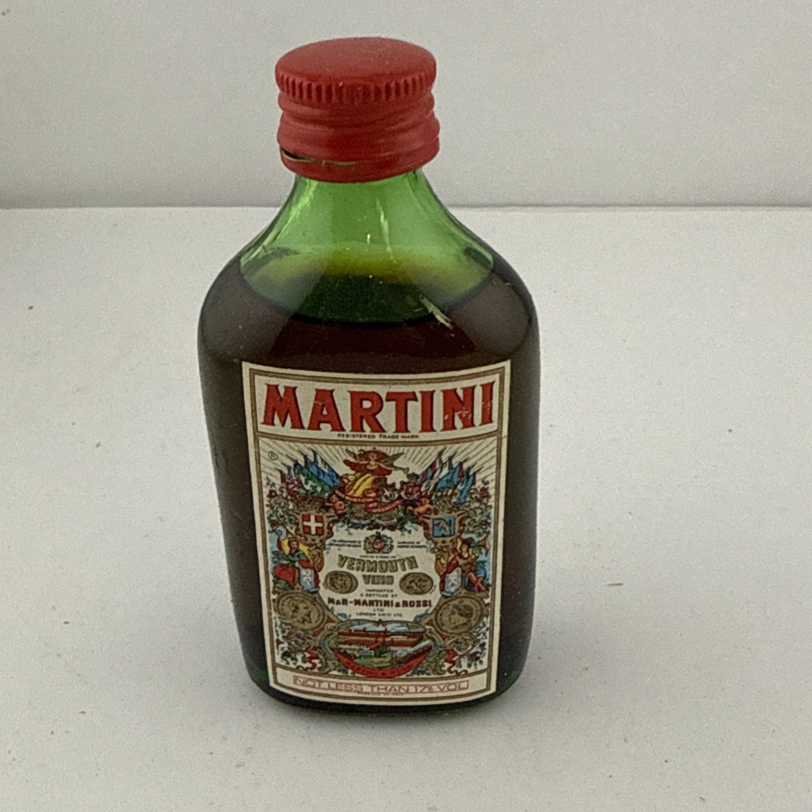 Vintage Martini Rosso Vermouth Miniature Bottle 1970s-80s