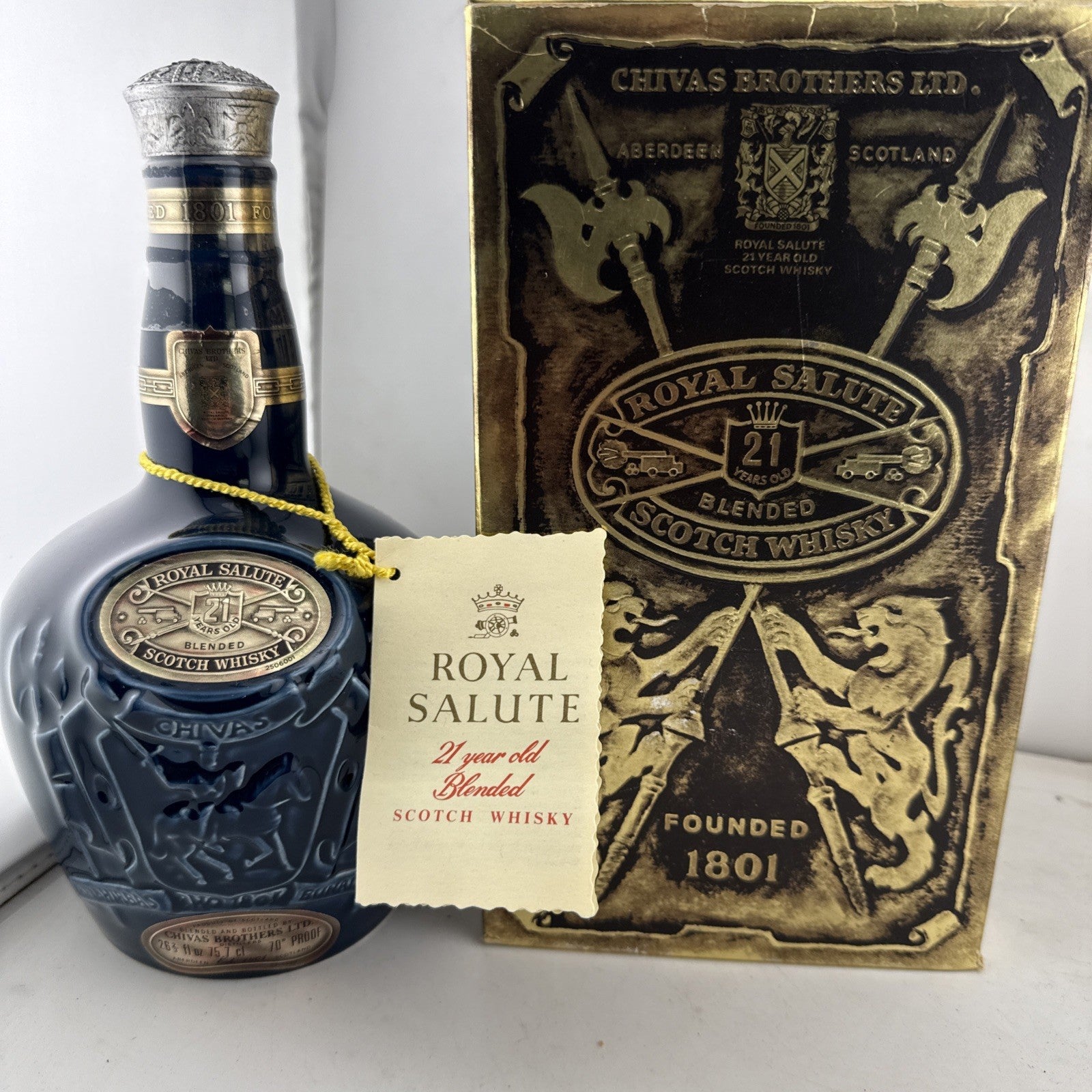Royal Salute 21 Year Old Scotch Whisky 75.7cl 70 Proof Vintage Boxed 1970s