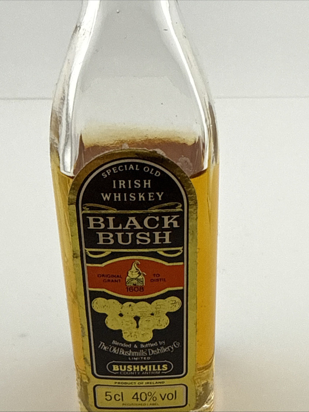 Vintage Bushmills Black Bush Irish Whiskey Miniature c.1980s–1990s 5 cl